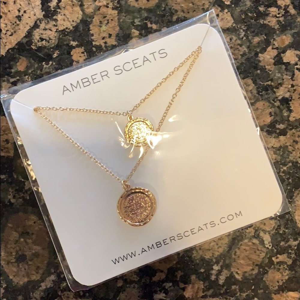 Amber Sceats Gold Double Coin Necklace